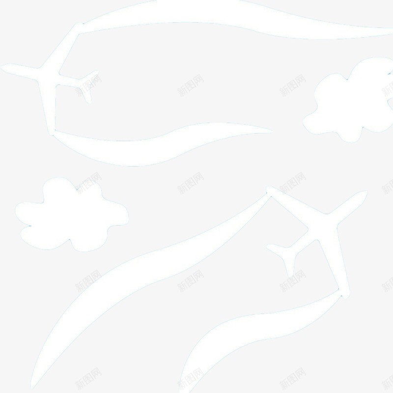 手绘白色飞机尾气png免抠素材_新图网 https://ixintu.com 尾气 手绘 白色 空运 航空 飞机