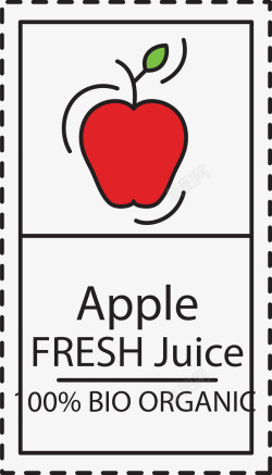 红苹果虚线标签素材