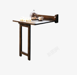 折叠桌餐桌实木桌正方形小桌子高清图片