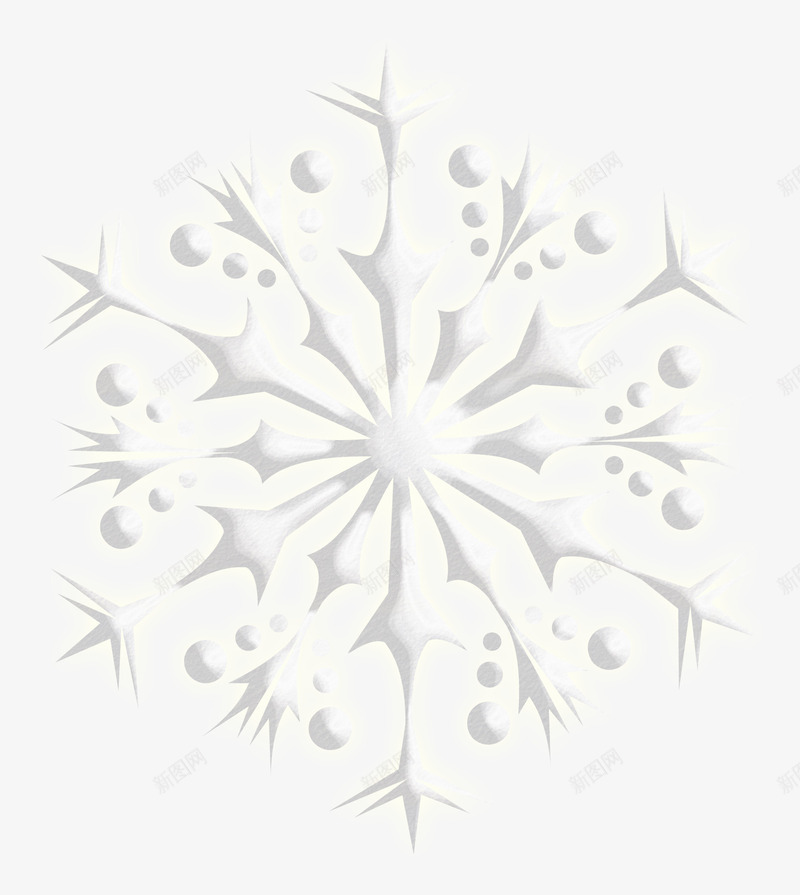 白色雪花png免抠素材_新图网 https://ixintu.com 一片雪花 冬季 图案 天气 手绘 白色的 美丽的雪花