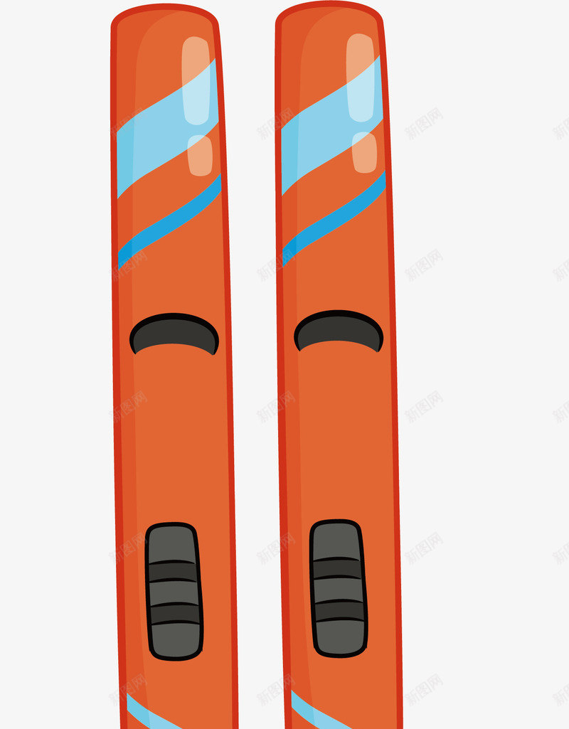 卡通橘色双板滑雪板png免抠素材_新图网 https://ixintu.com 冬季滑雪 橘色滑雪板 滑雪 滑雪工具 滑雪板 矢量png