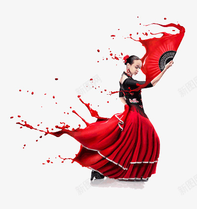 跳舞的女人png免抠素材_新图网 https://ixintu.com 一束 喷溅 热情奔放 红色 跳舞姿势