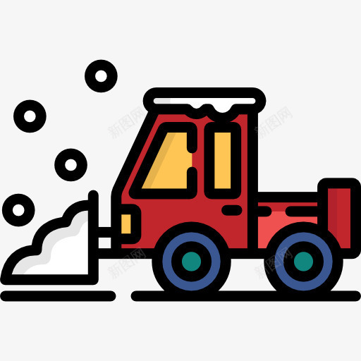 一辆手绘的红色铲雪车psd免抠素材_新图网 https://ixintu.com 一辆汽车 下雪 冬季 工程车 扁平化 积雪 铲雪 铲雪车