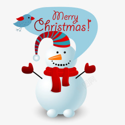 红色小鸟AI雪人圣诞节图标高清图片