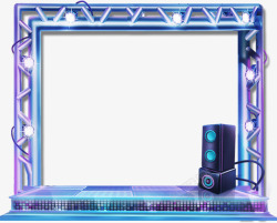 紫色方型舞台素材