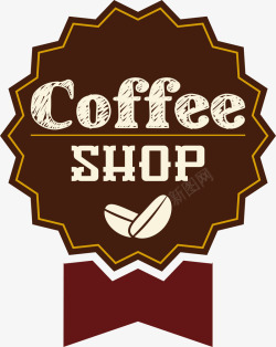 咖啡店铺深色咖啡标签高清图片