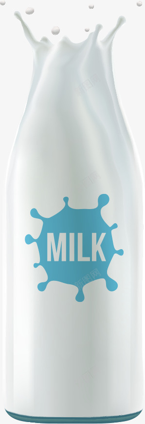 瓶装喷溅牛奶png免抠素材_新图网 https://ixintu.com 卡通牛奶 喷溅牛奶 牛奶 矢量牛奶