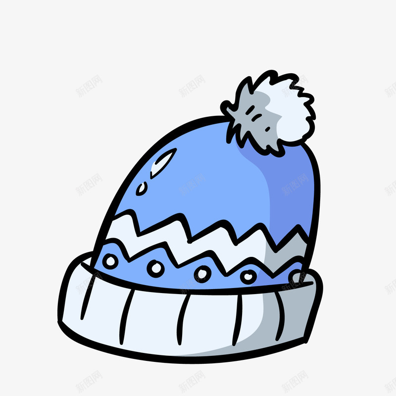 蓝色冬季毛线帽子png免抠素材_新图网 https://ixintu.com 冬季帽子 卡通帽子 毛线帽子 背景装饰 蓝色帽子
