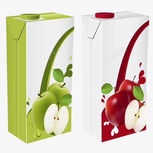 果汁瓶png免抠素材_新图网 https://ixintu.com 水果汁 盒子设计 苹果汁 苹果醋 饮料盒设计