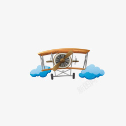 卡通滑翔机卡通老式飞机矢量图高清图片