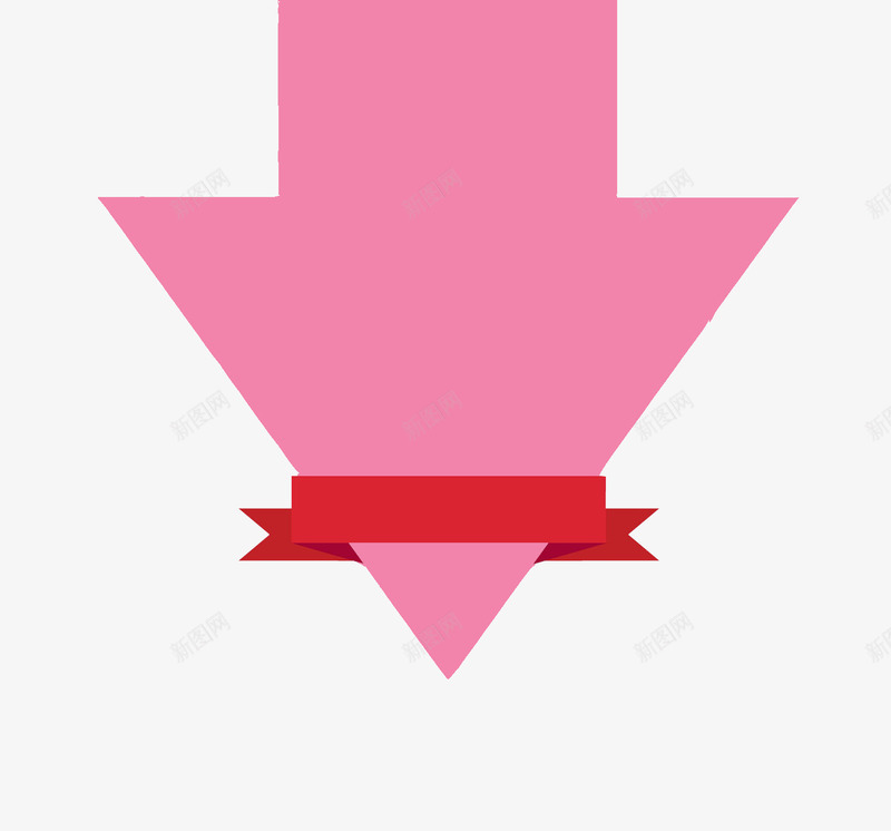卡通粉色箭头促销标签png免抠素材_新图网 https://ixintu.com 丝带 促销标签 创意的 卡通 展板 折扣 粉色的 红色 销售