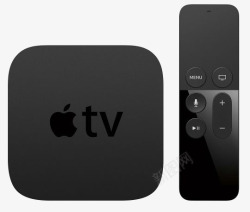 黑色的遥控器苹果电视盒子高清图片