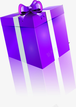 唯美紫色礼盒素材