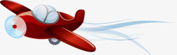 红色螺旋桨手绘卡通飞机高清图片