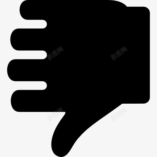 男人的手的轮廓与拇指向下图标png_新图网 https://ixintu.com 形状 手势 拇指向下 接口方面 男 男人 界面和网页 轮廓 黑色