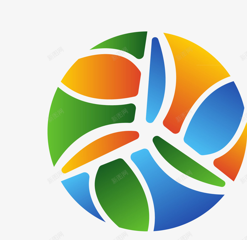 彩色几何组合扁平化球形图标png_新图网 https://ixintu.com logo logo元素 几何 圆形 彩色