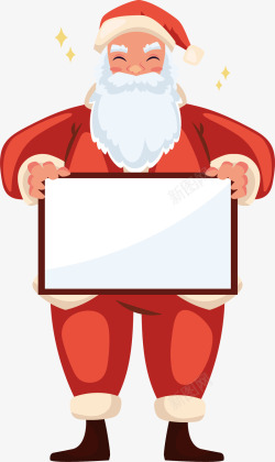 拿着宣传板的圣诞老人矢量图素材