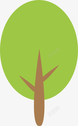 绿色卡通小树植物素材
