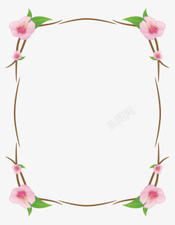 桃花框架粉色桃花框架矢量图高清图片