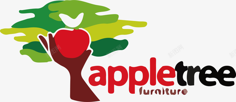 苹果标志矢量图图标ai_新图网 https://ixintu.com Apple tree 产品标志 产品设计 树LOGO 红色 绿色 苹果 苹果树 矢量图