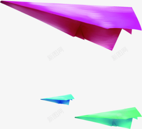 紫色蓝色绿色纸飞机png免抠素材_新图网 https://ixintu.com 紫色 绿色 蓝色 飞机