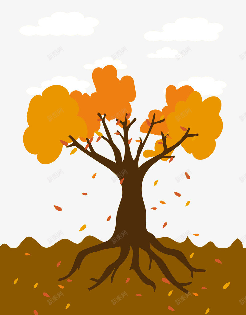 秋天的树木png免抠素材_新图网 https://ixintu.com 季节 树 树叶 氛围 秋天 黄色