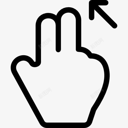 斜刷图标png_新图网 https://ixintu.com 多媒体选项 姿态 手 手势 手指 箭 触摸屏