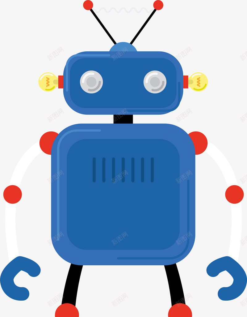 蓝色可爱机器人png免抠素材_新图网 https://ixintu.com 可爱机械人 智能科技 未来科技 机械 玩具机器人 蓝色机器人
