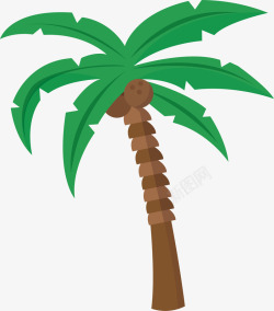 夏日沙滩椰树矢量图素材
