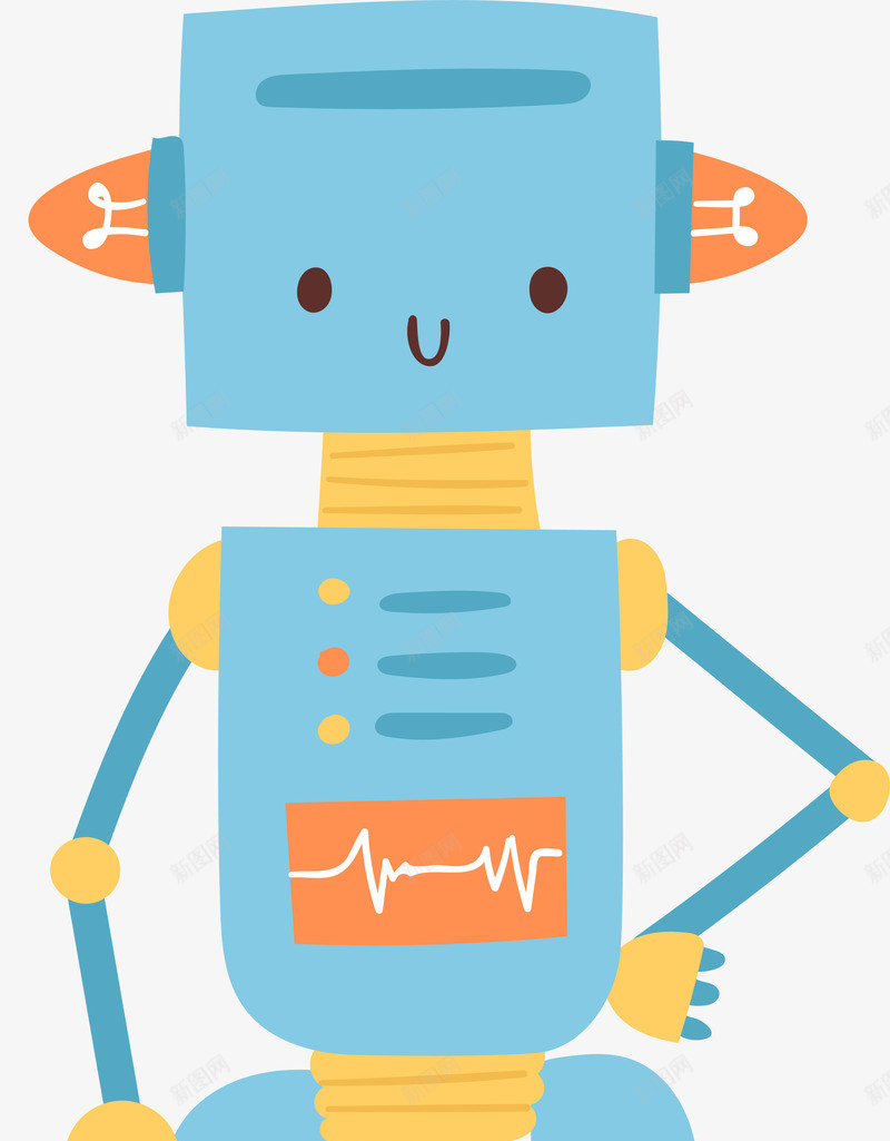 蓝色呆萌机器人png免抠素材_新图网 https://ixintu.com 呆萌机械人 智能科技 未来科技 机械 玩具机器人 蓝色机器人