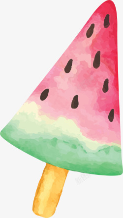 西瓜形状夏季冰棒矢量图素材