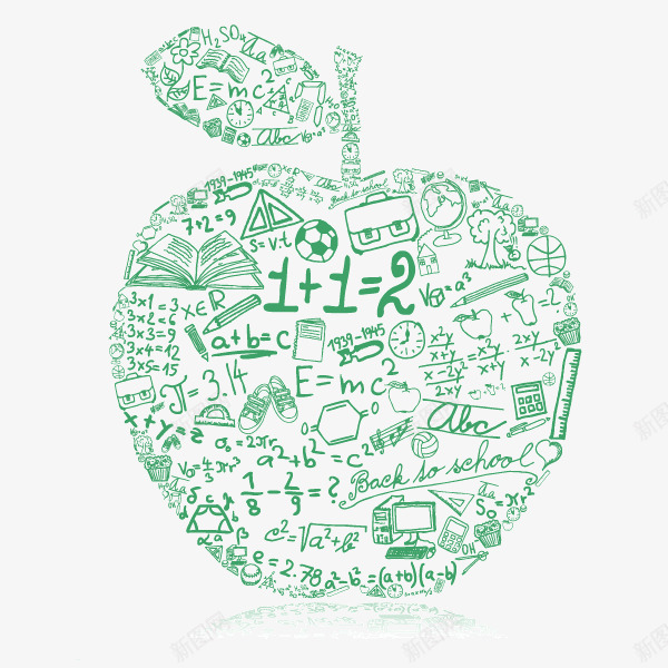 创意苹果图案发散思维绿色png免抠素材_新图网 https://ixintu.com 创意 发散思维 绿色 苹果图案