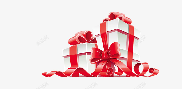 礼物堆装饰png免抠素材_新图网 https://ixintu.com 丝带 喜庆 圣诞节 圣诞节海报 礼物堆 礼物盒 红色