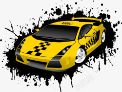 出租车标签黄色出租车矢量图高清图片