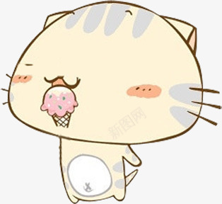 可爱喵咪png免抠素材_新图网 https://ixintu.com 可爱 吃冰淇淋的猫咪 小动物 小猫 零食店铺装饰