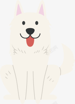 白毛狗卡通动物高清图片