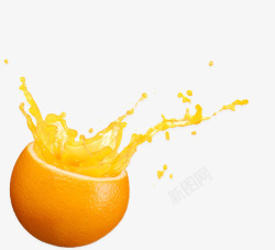 喷溅的橙汁素材