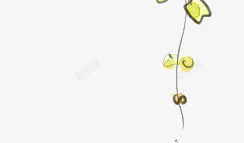 黄绿色手绘夏季藤蔓png免抠素材_新图网 https://ixintu.com 夏季 藤蔓 黄绿色