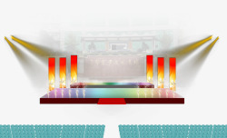 观众席舞台造型灯光素材