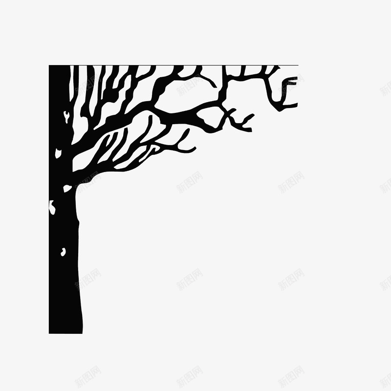 手绘枯树枝图标png_新图网 https://ixintu.com 干枯的树 手绘枯树枝 简笔手绘 黑色剪影