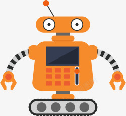 夹子机器人橙色卡通机器人高清图片