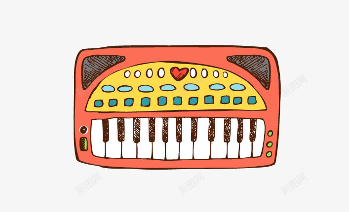 卡通钢琴键盘png免抠素材_新图网 https://ixintu.com 儿童玩具 卡通 钢琴 键盘