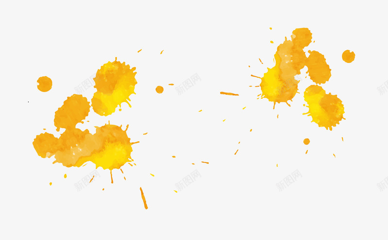 黄色喷溅的颜料png免抠素材_新图网 https://ixintu.com 卡通墨迹 喷溅的墨迹 背景装饰 颜料 黄色