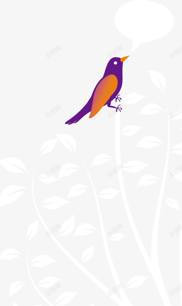 站在树上的小鸟插图矢量图eps免抠素材_新图网 https://ixintu.com 站在树上的小鸟 鸟 矢量图