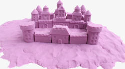 紫色橡皮泥玩具建筑物素材