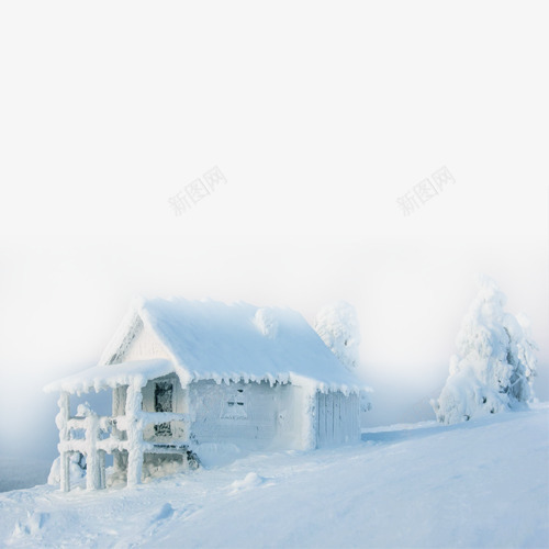 雪景装饰png免抠素材_新图网 https://ixintu.com 冬季雪景 卡通有趣 精致手绘 装饰图 设计图 雪景房屋