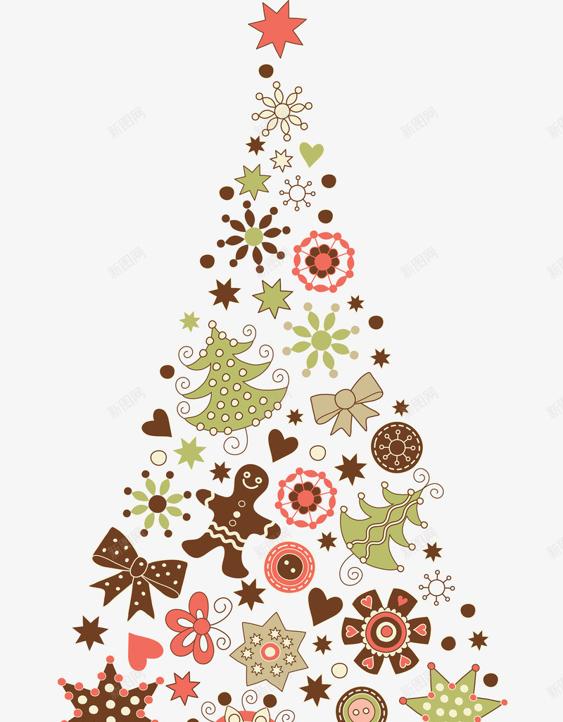 组合圣诞树元素png免抠素材_新图网 https://ixintu.com 圣诞树 圣诞树装饰素材