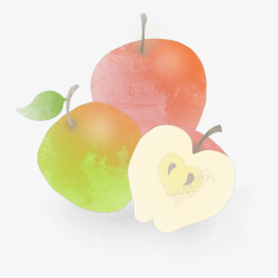 手绘水果苹果元素素材