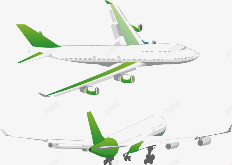 手绘绿色飞机png免抠素材_新图网 https://ixintu.com 交通 手绘 绿色飞机