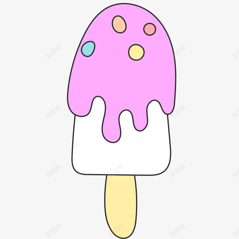 粉色冰棍png免抠素材_新图网 https://ixintu.com 冰棍 冷饮 夏季 好吃的 粉色的 美味的 雪糕